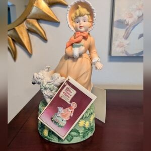 Vintage 80's Brenda Thomas Once Upon A Rhyme Music Box A Little Lamb Gift Great